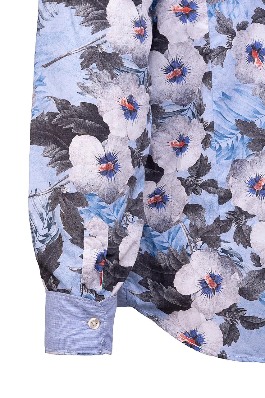 Fil Noir - Treviso Shirt - Blue/Grey Floral