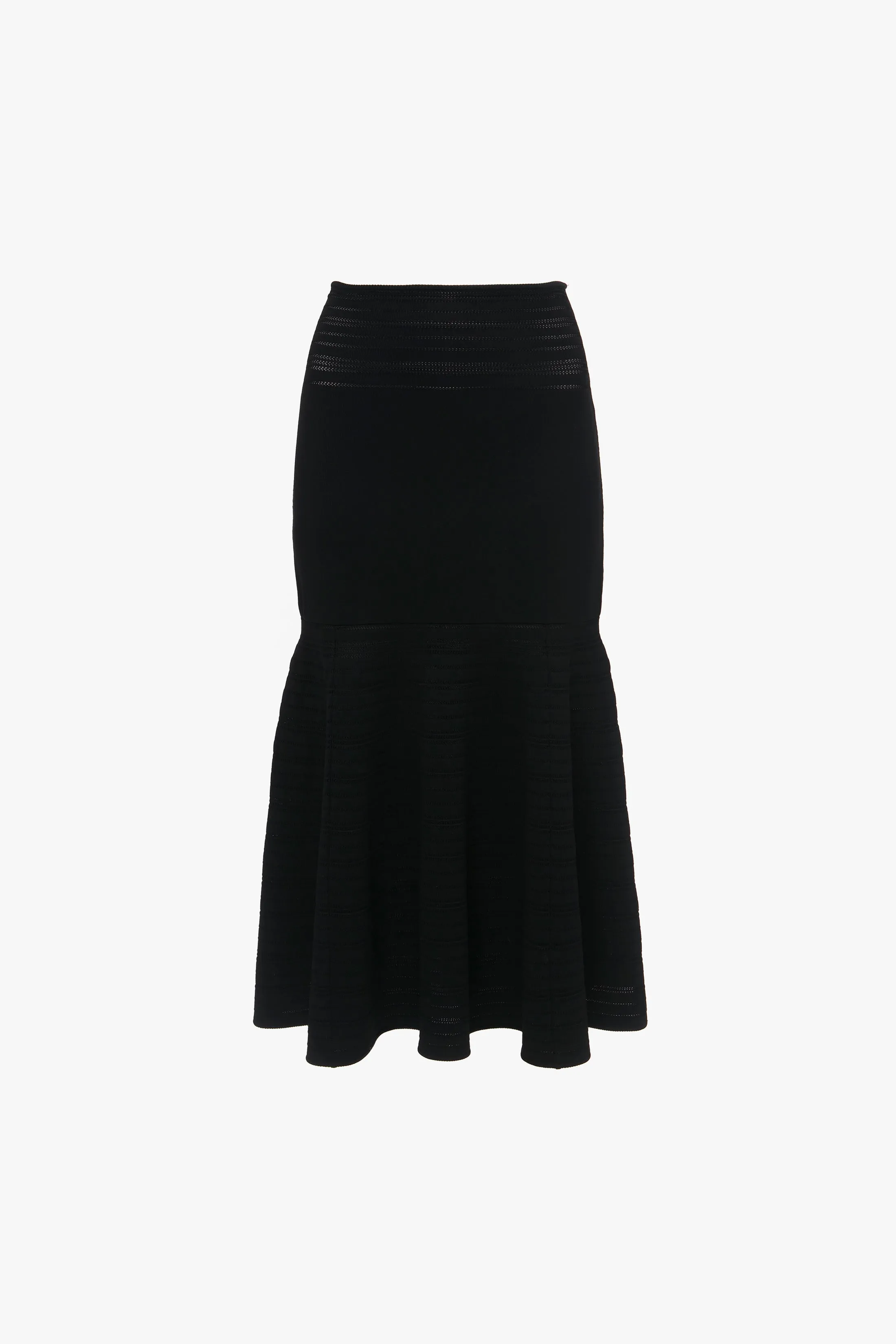 Fit And Flare Midi Skirt In Black