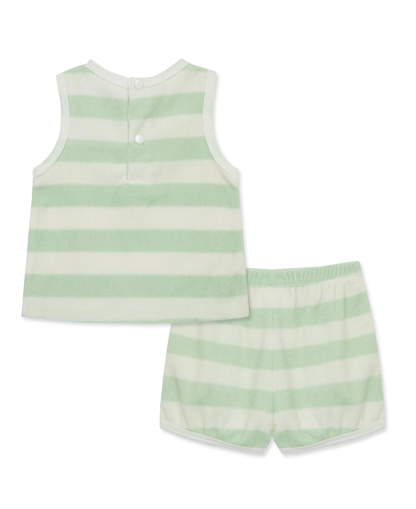 Focus Kids Celadon Stripe Terry Short Set (3M-12M)