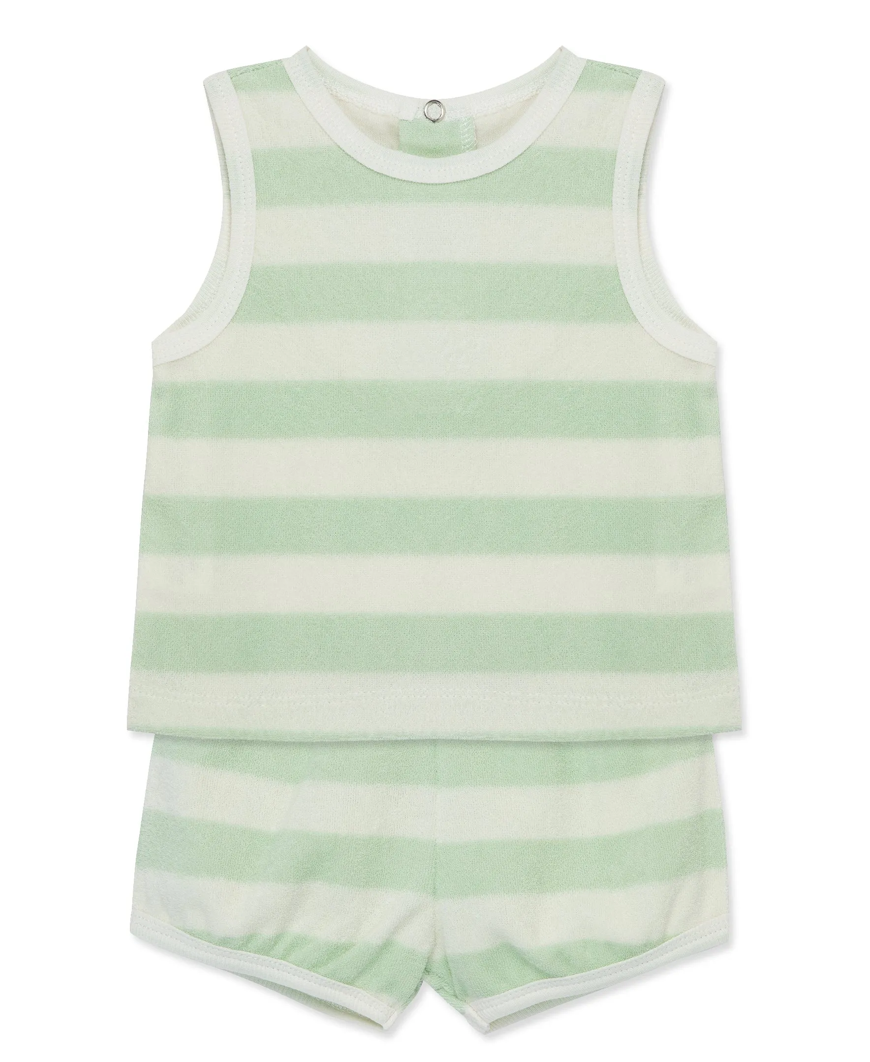 Focus Kids Celadon Stripe Terry Short Set (3M-12M)