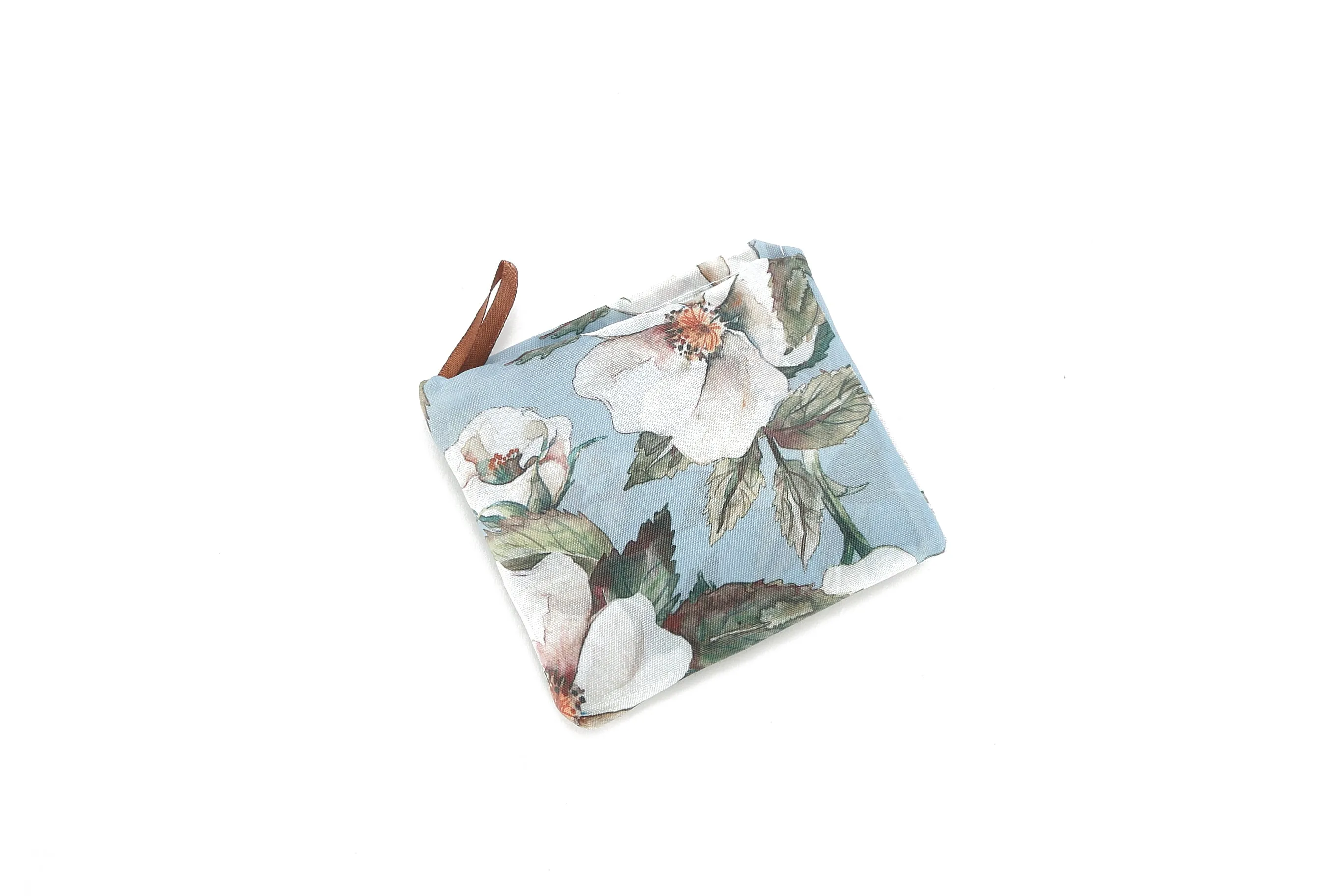 Foldable Bag Joy Hibiscus White Blue