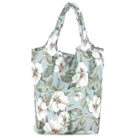 Foldable Bag Joy Hibiscus White Blue