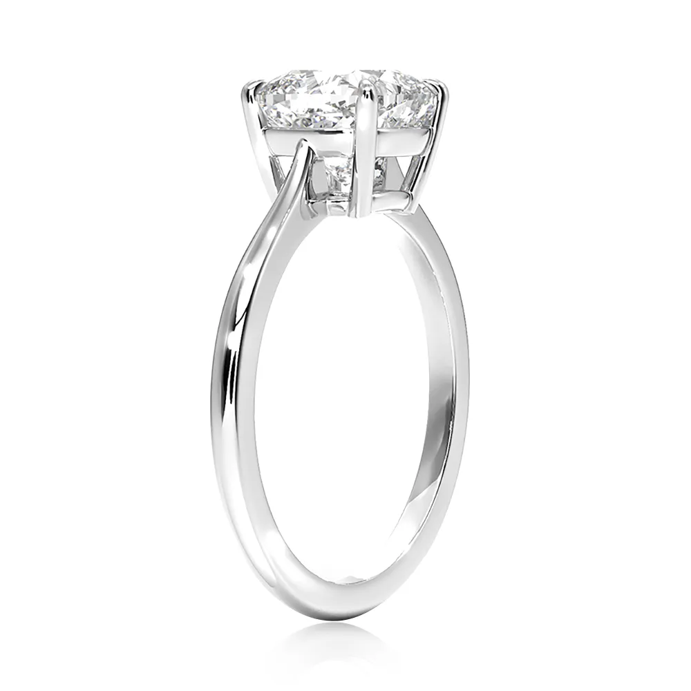 Four Prong Solitaire Cushion Cut Engagement Ring