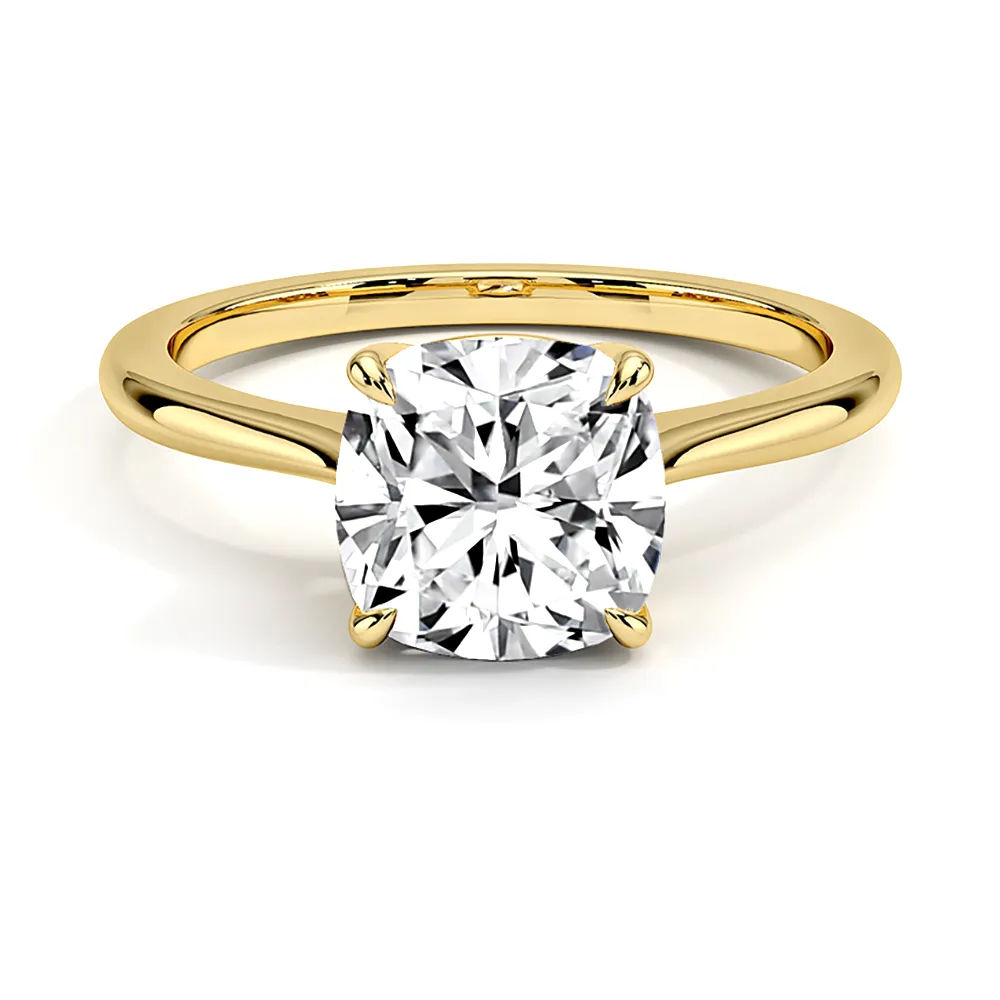 Four Prong Solitaire Cushion Cut Engagement Ring