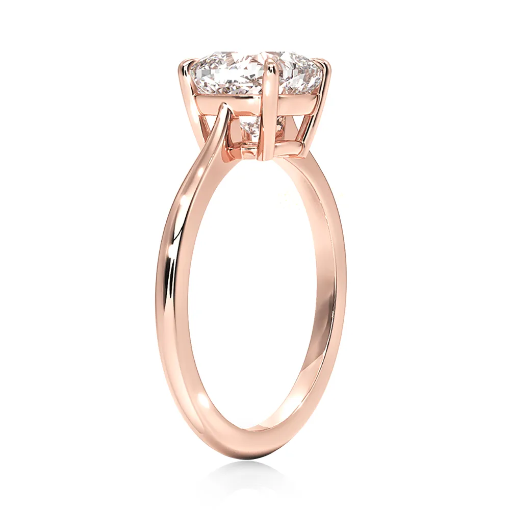 Four Prong Solitaire Cushion Cut Engagement Ring