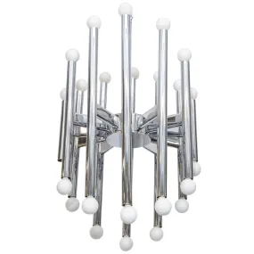 Gaetano Schiolari Italian Modern Chandelier in Chrome