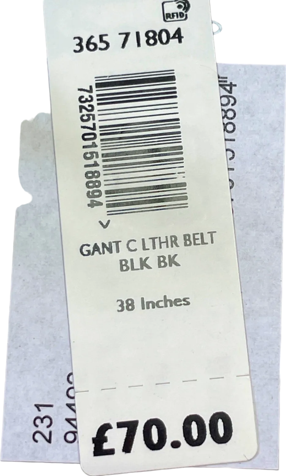 GANT Black Leather Belt UK 38