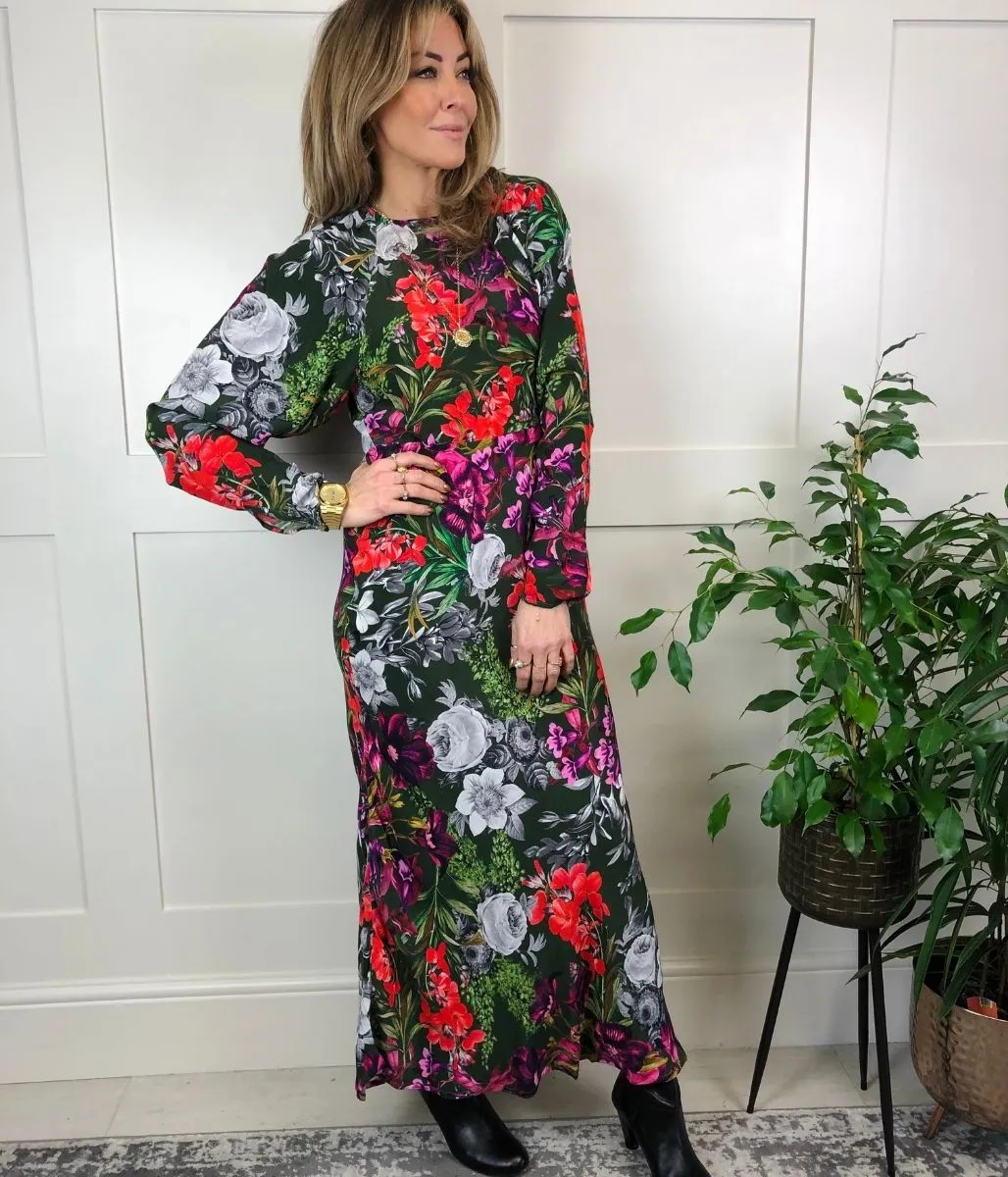 Garden Floral Batwing Midi Dress