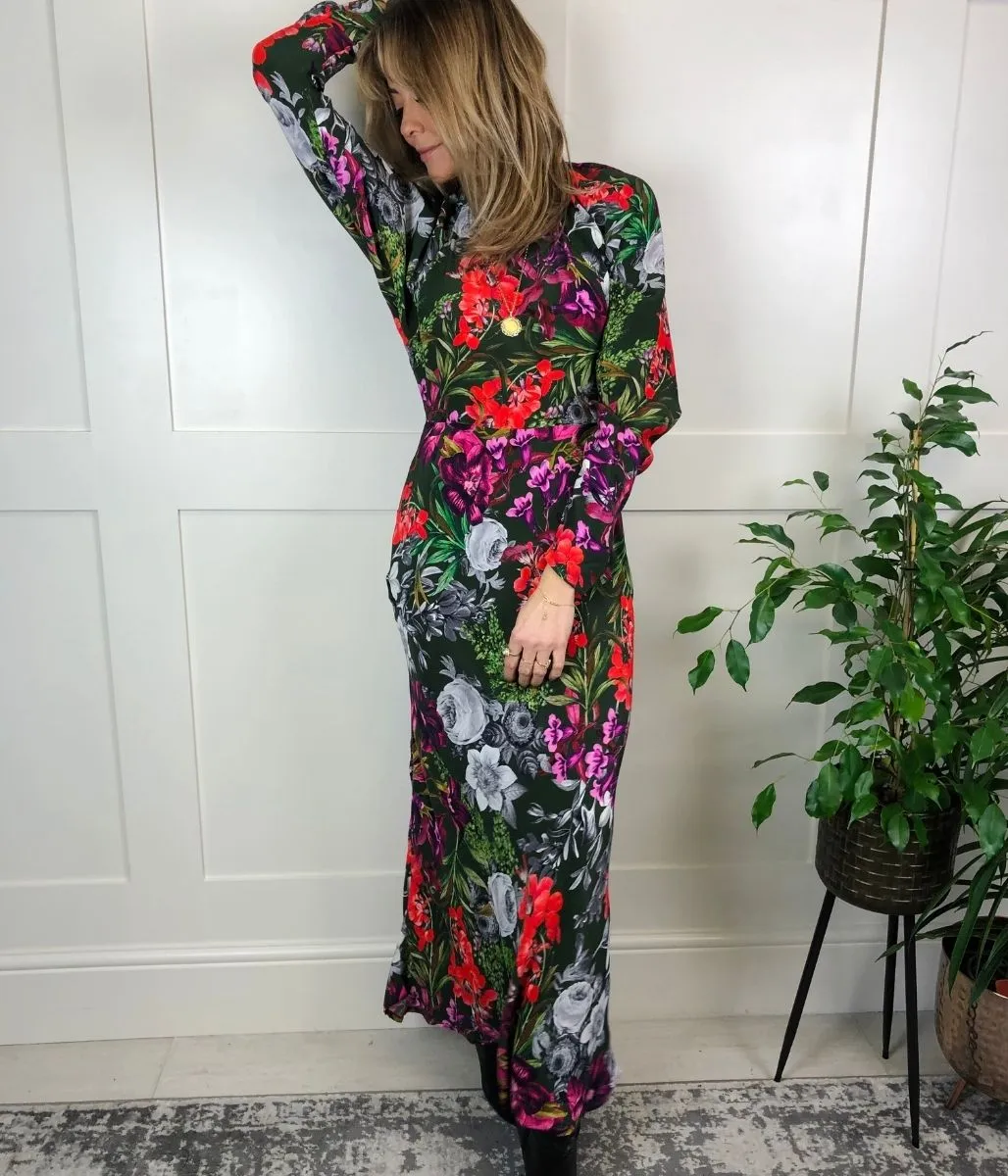 Garden Floral Batwing Midi Dress