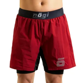 Ghost 7" Inseam Premium Lined Grappling Shorts -  Merlot Red