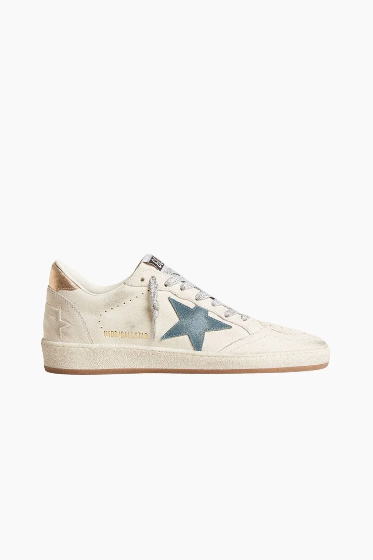 Golden Goose Ball Star Sneaker - White/ Smoke Blue/ Peach