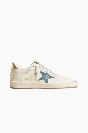 Golden Goose Ball Star Sneaker - White/ Smoke Blue/ Peach