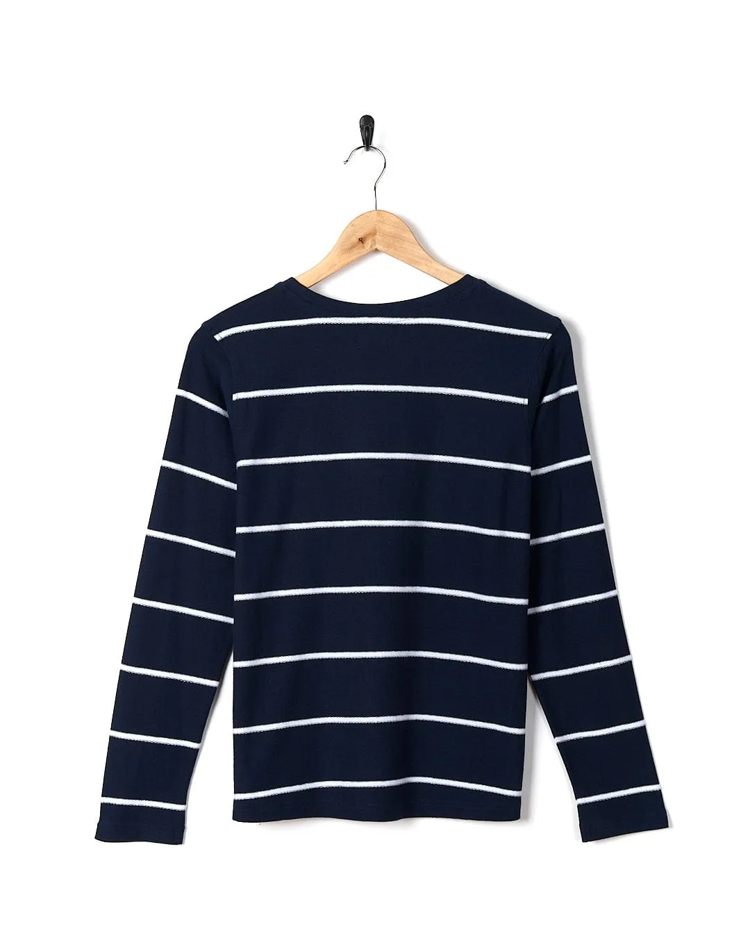 Hartland - Womens Striped Long Sleeve T-Shirt - Blue