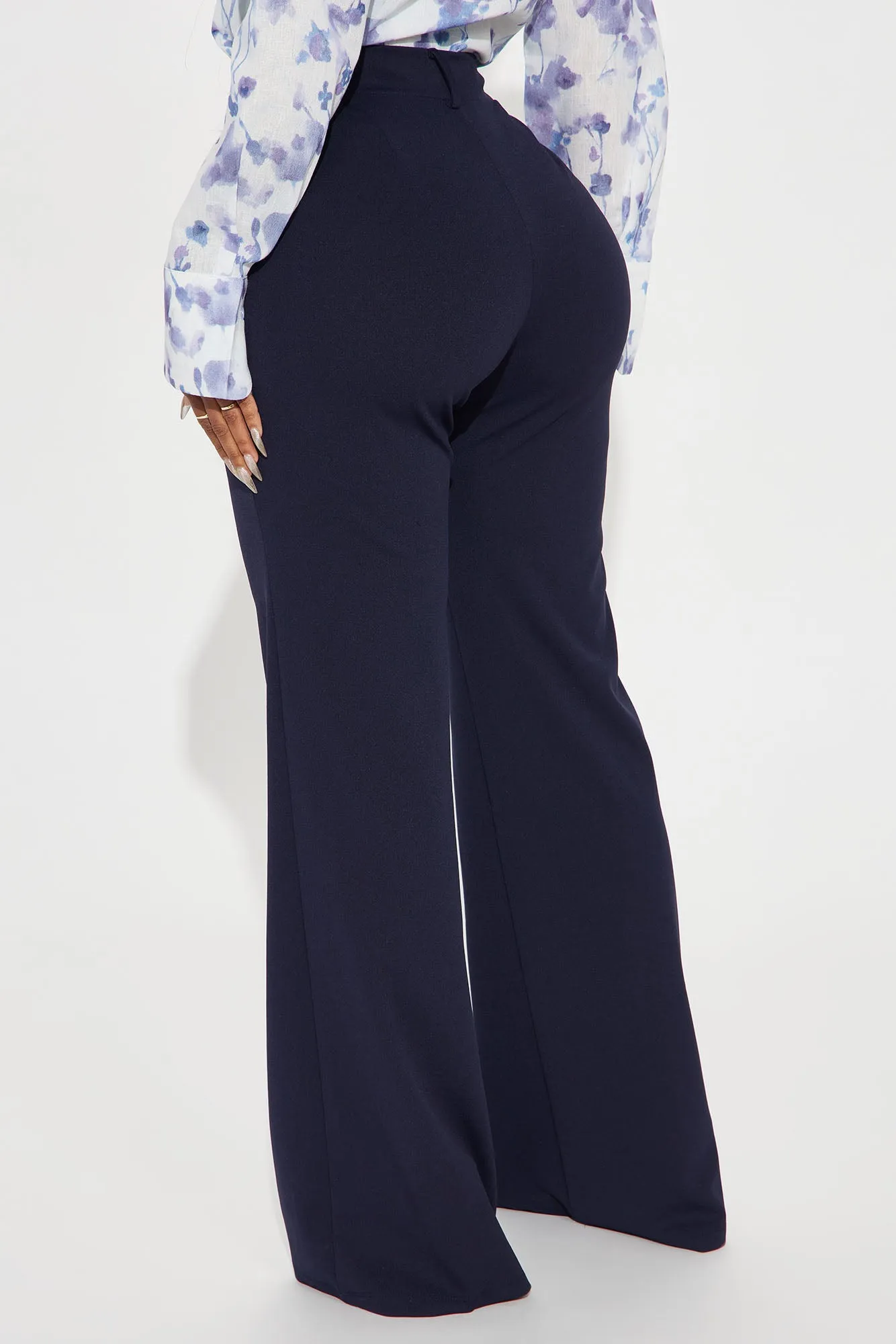 Heidi Wide Leg Trouser Pant - Navy