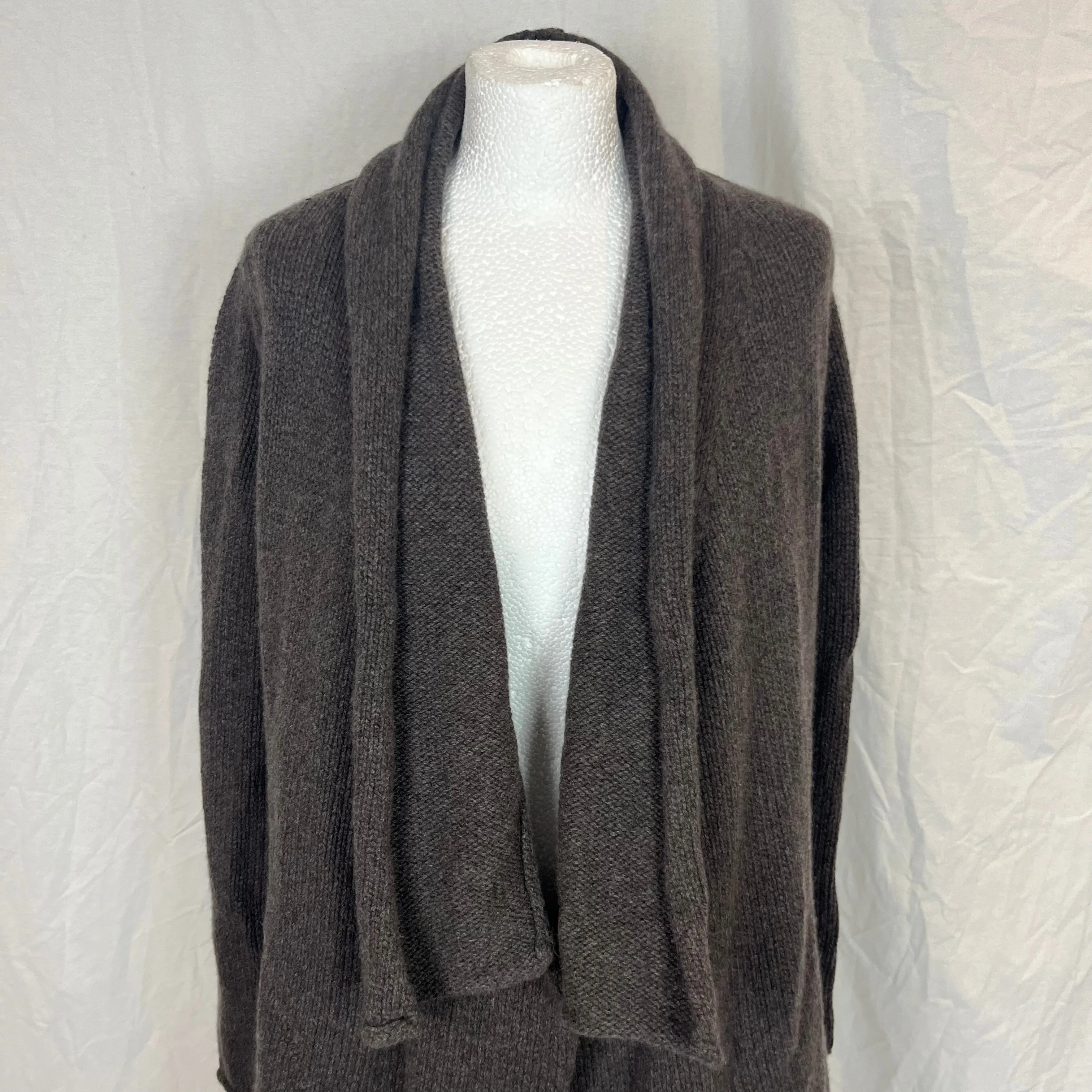 Inhabit Pewter Chunky Cashmere Longline Cardigan S