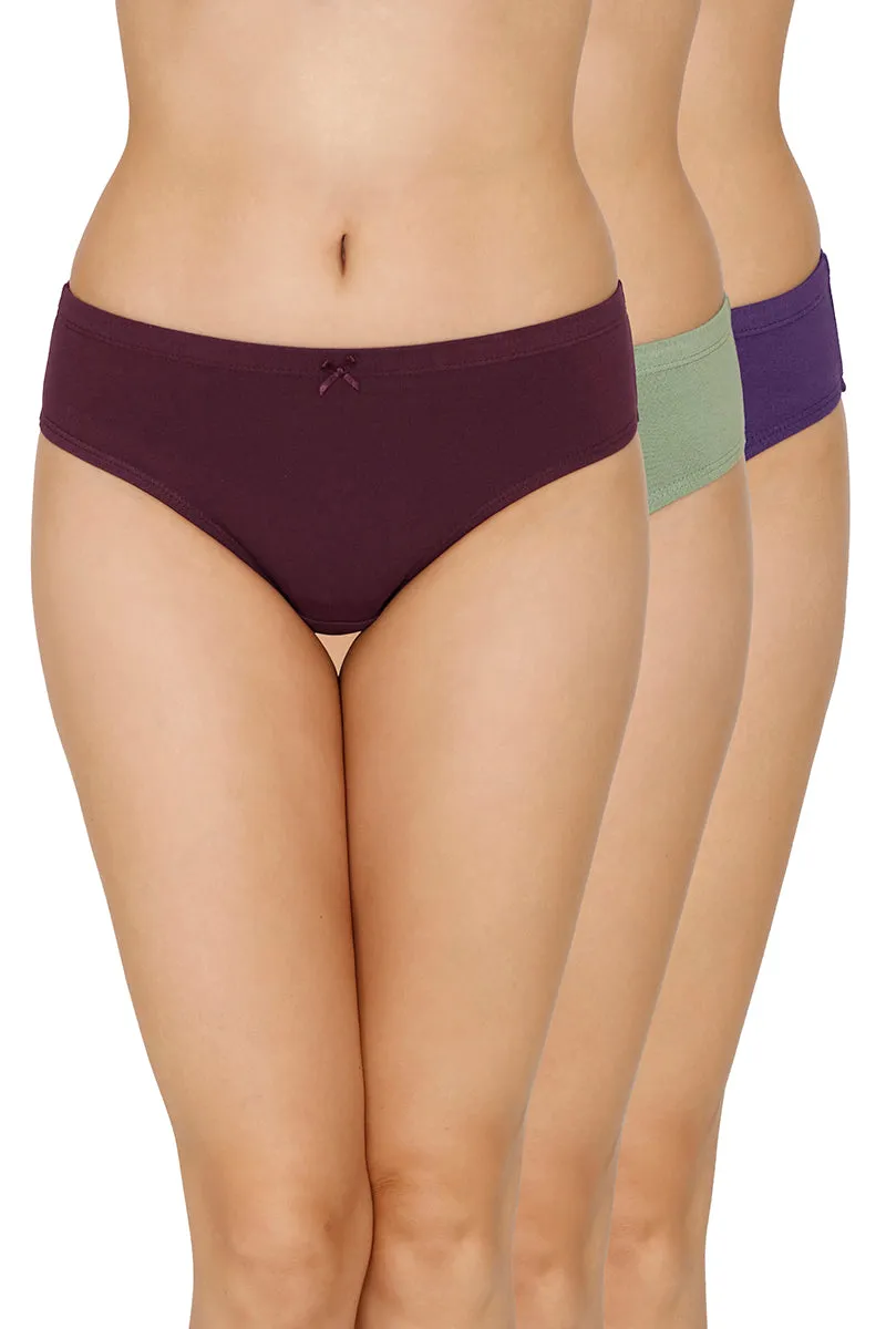 Inner Elastic Full Coverage Mid Rise Bikini Panty (Pack of 3)