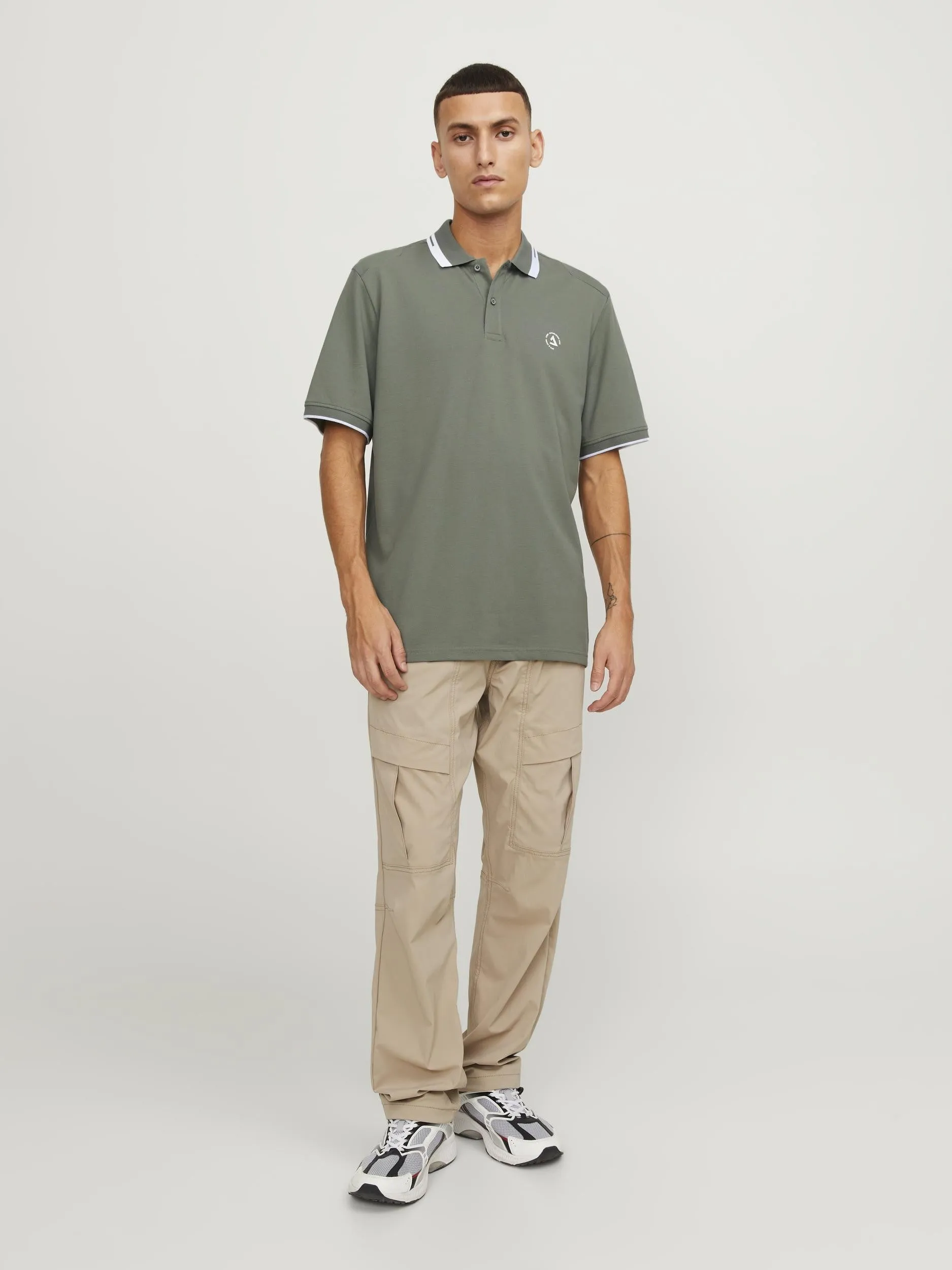 Jack & Jones Hass Logo Short Sleeve Polo-AGAVE