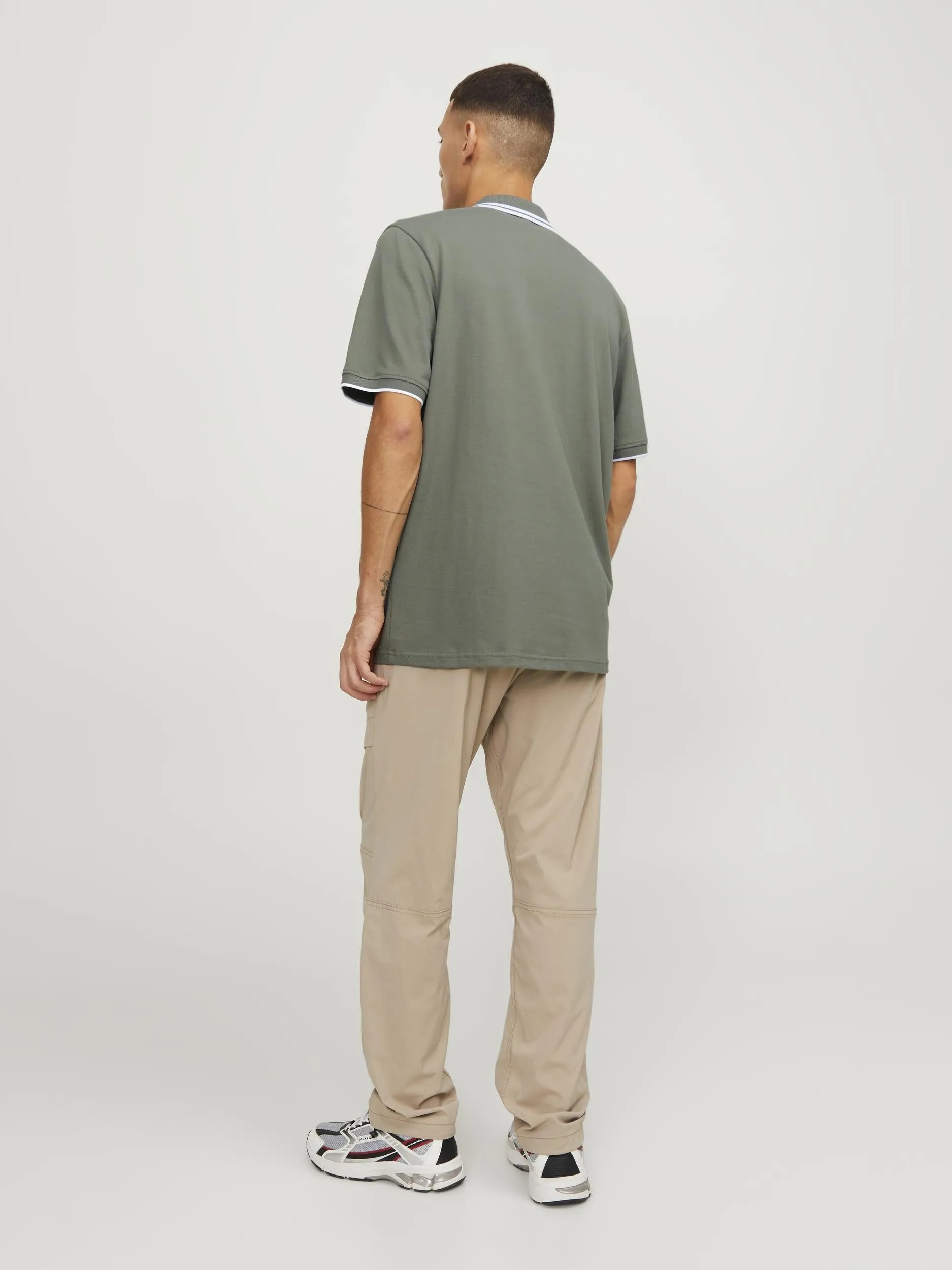 Jack & Jones Hass Logo Short Sleeve Polo-AGAVE