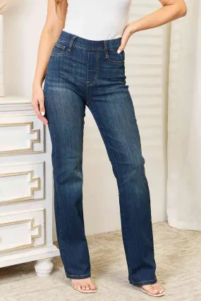 Judy Blue Elastic Waistband Slim Bootcut Jeans