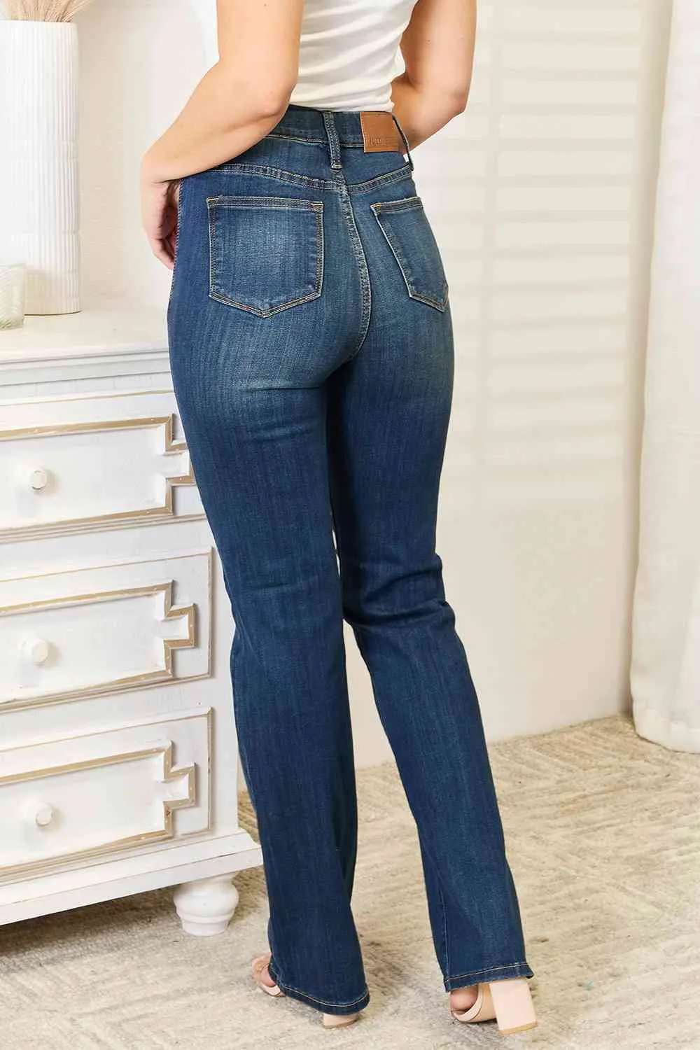 Judy Blue Elastic Waistband Slim Bootcut Jeans