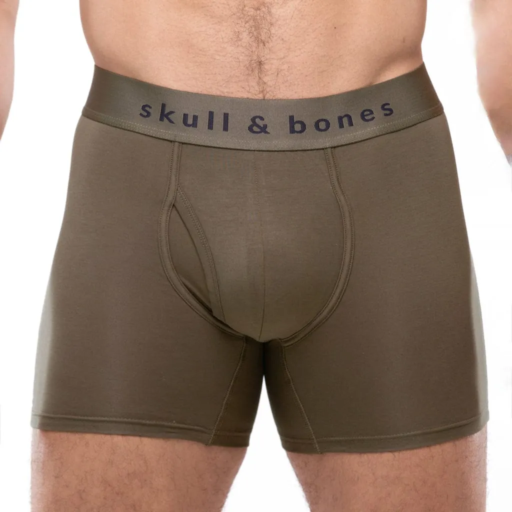 Just the Bones Boxer Brief Army Green