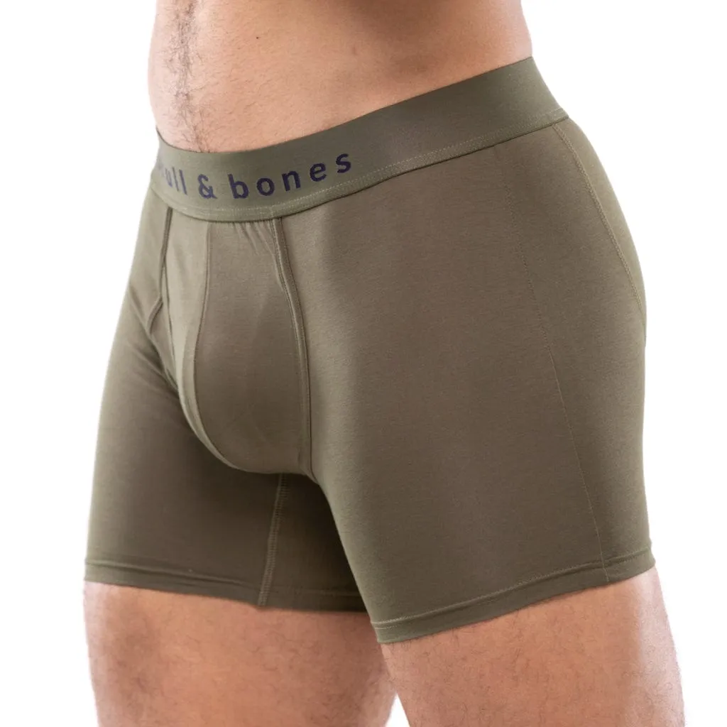 Just the Bones Boxer Brief Army Green