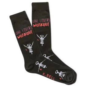 K.Bell Men's Wine Lovers Workout Crew Socks