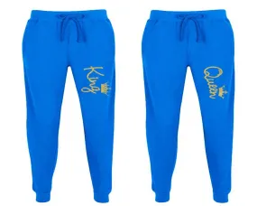 King Queen Couple Matching Jogger Pants,  Couple Designed Sweatpants