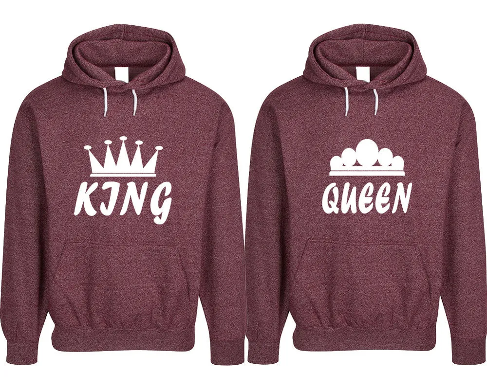 King Queen Couple Matching Speckle Hoodies