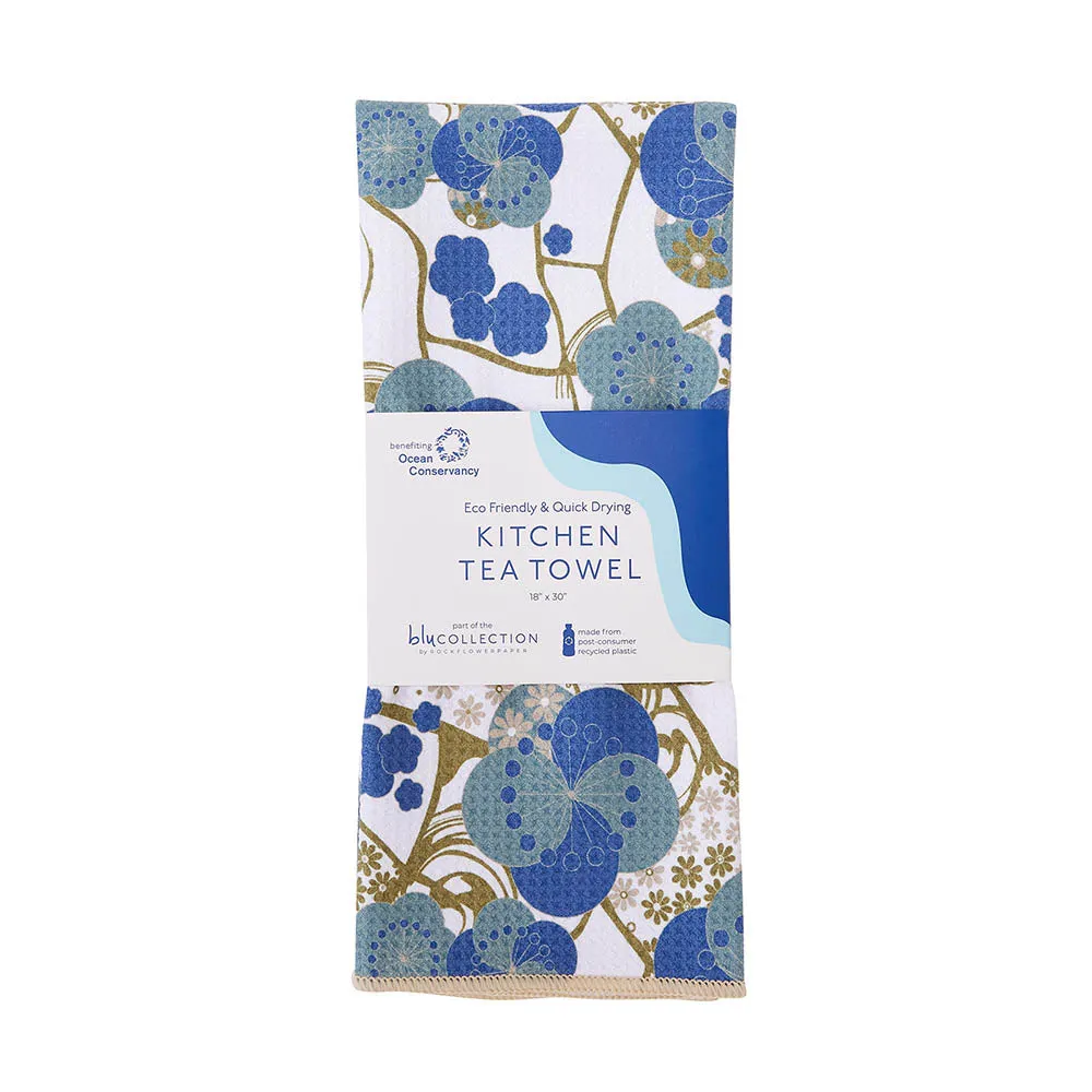 Kintsugi Blue blu Kitchen Tea Towel-Double Side Printed