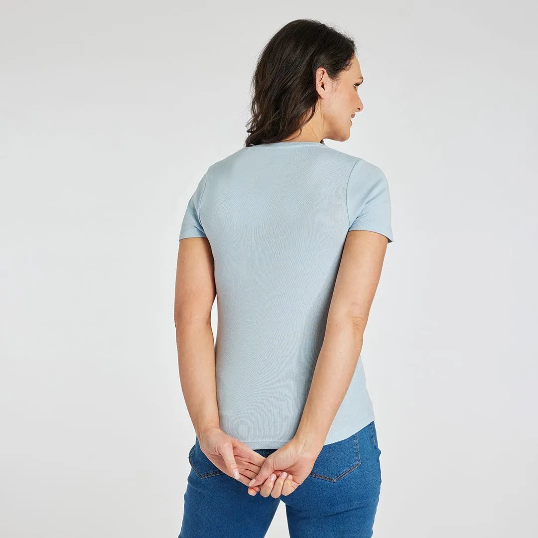 Ladies Essential Crew Neck Tee Light Blue