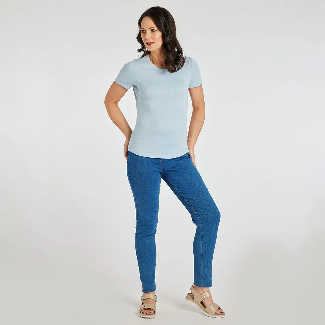 Ladies Essential Crew Neck Tee Light Blue