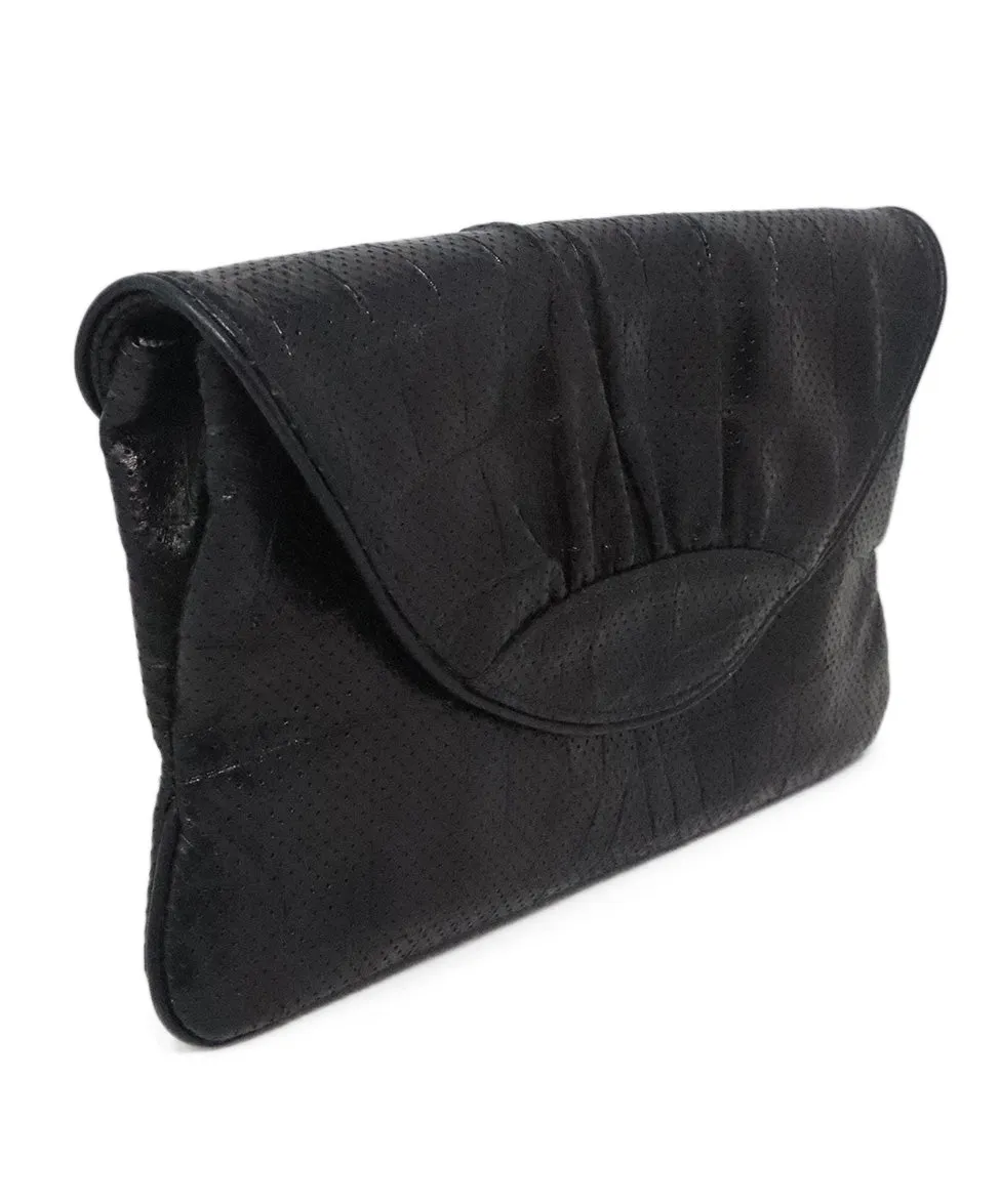 Lauren Merkin Black Leather Clutch