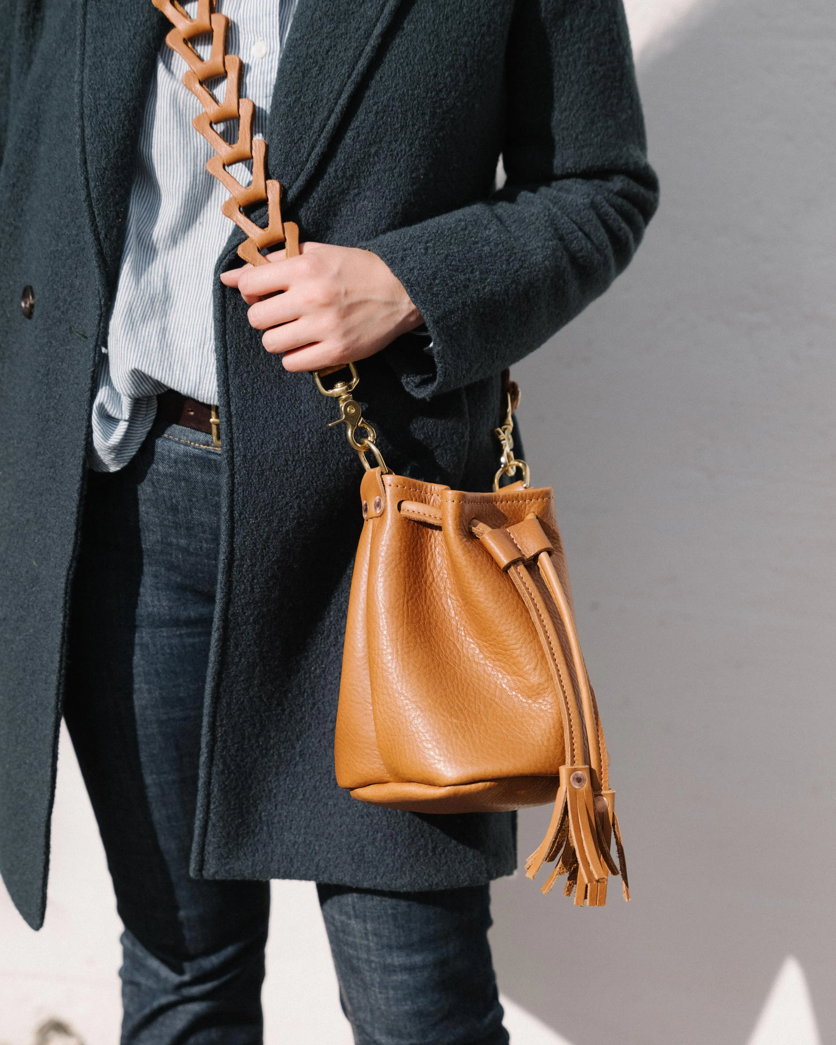 Leaf Cypress Mini Bucket Bag