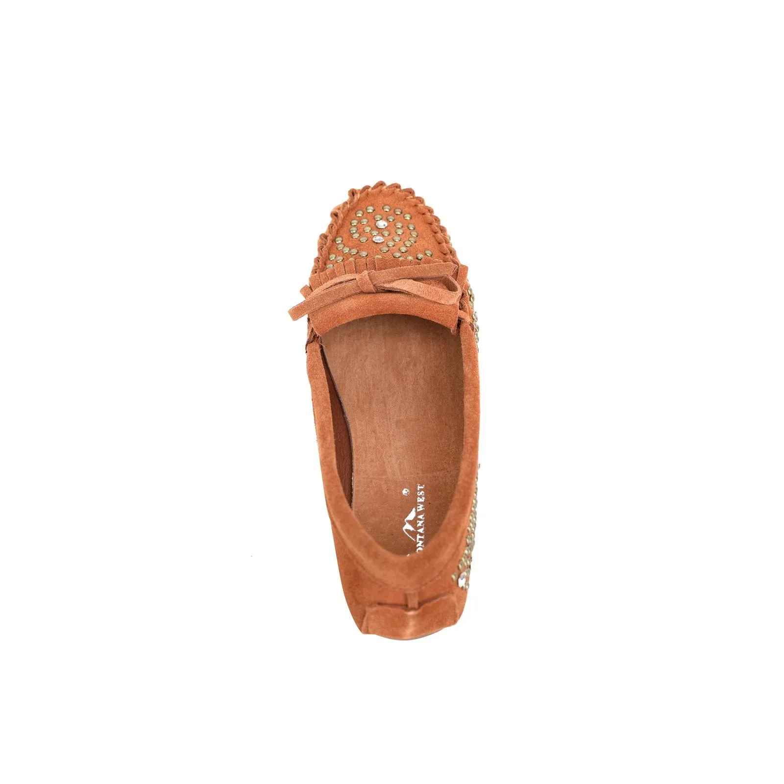 Leather Suede Moccasin Slipper Studs Accents