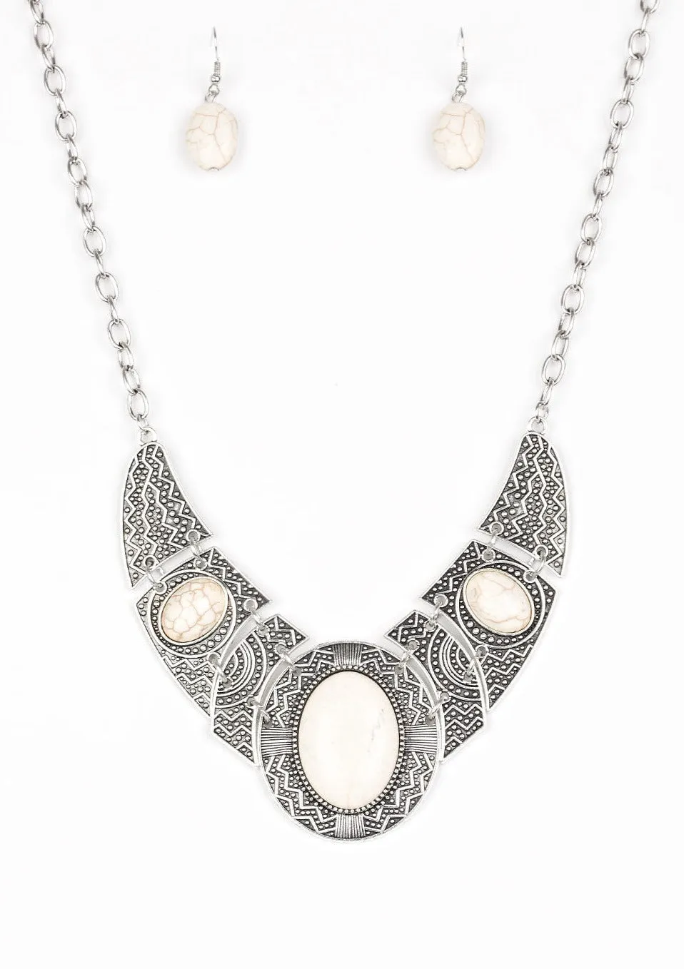 Leave Your LANDMARK  White Necklace Set