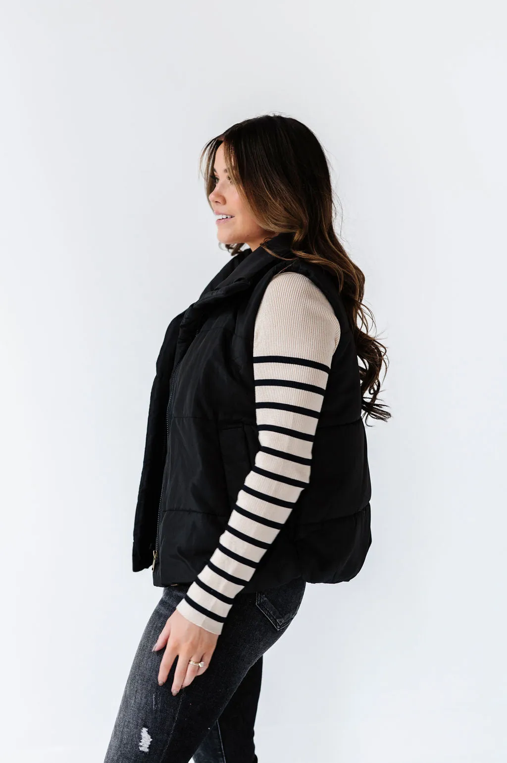 Lincoln Puffer Vest in Black