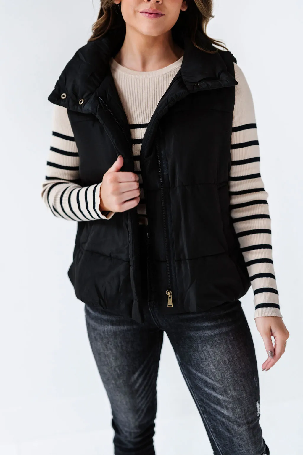 Lincoln Puffer Vest in Black