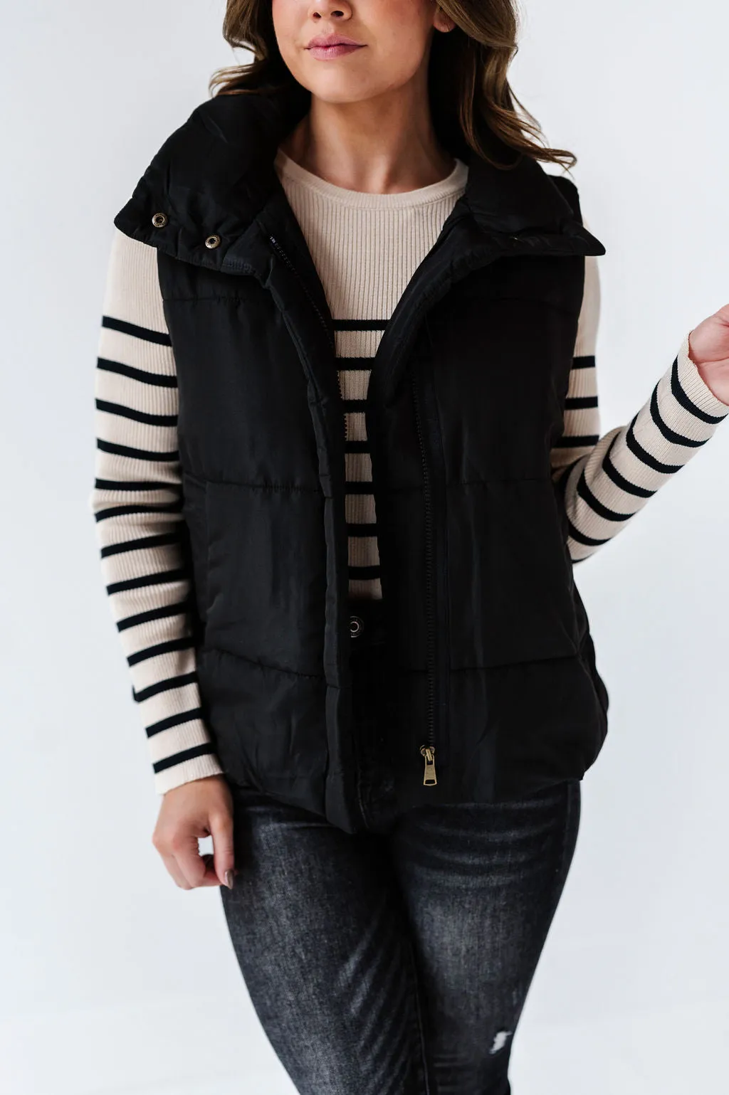 Lincoln Puffer Vest in Black