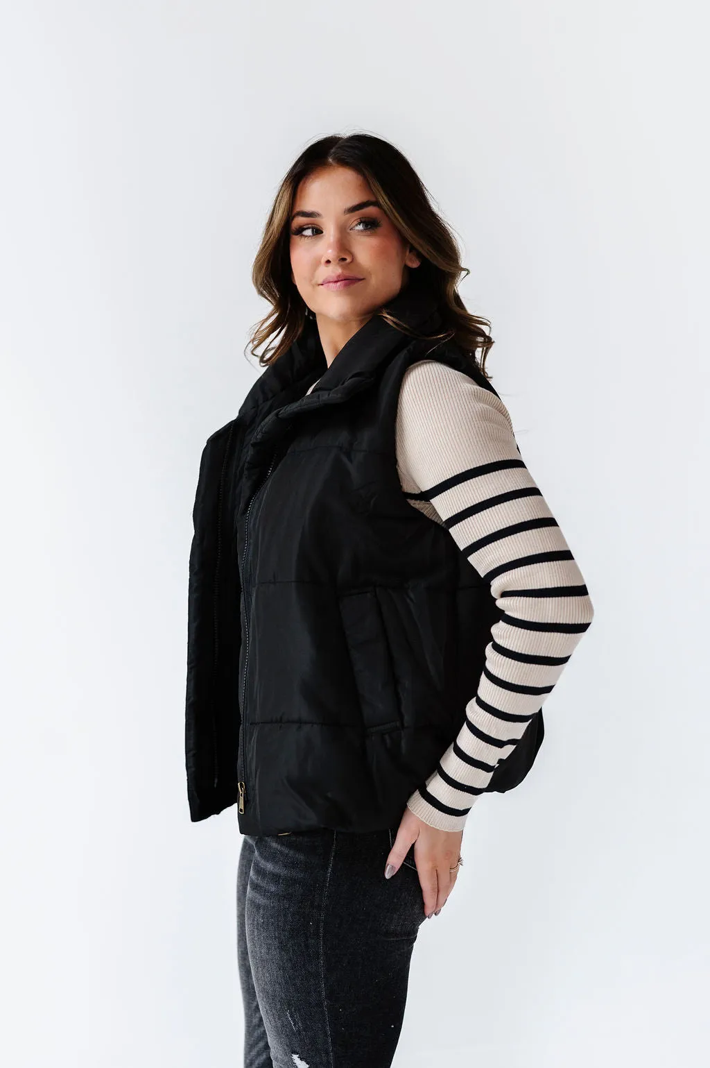 Lincoln Puffer Vest in Black