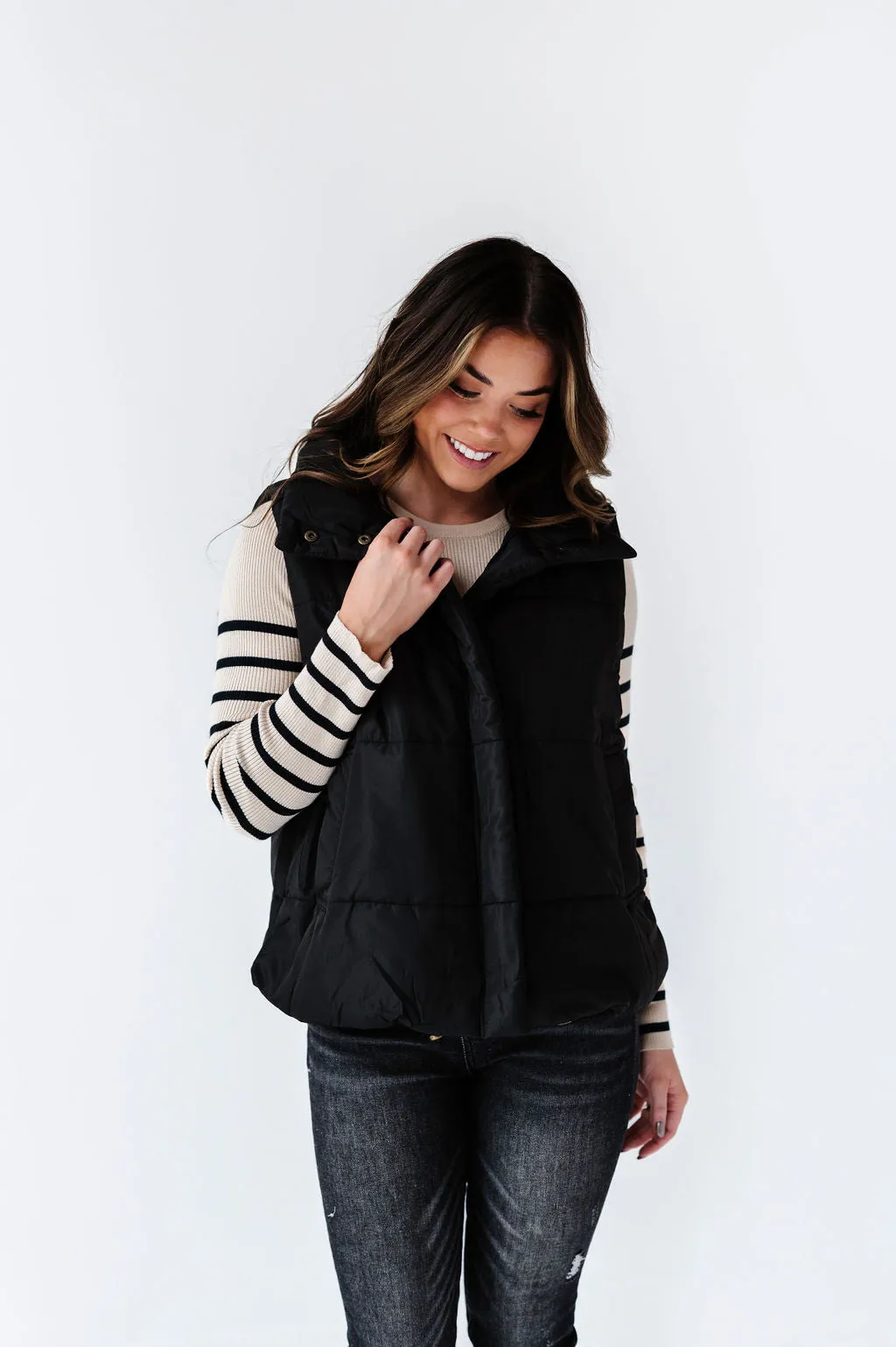 Lincoln Puffer Vest in Black