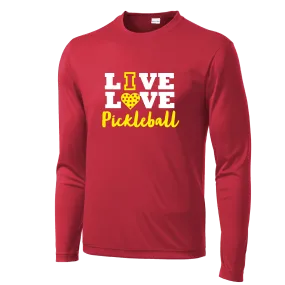 Live Love Pickleball | Men's Long Sleeve Pickleball Shirt | 100% Polyester