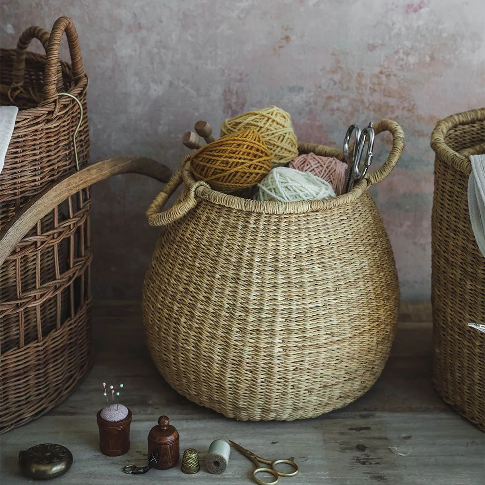 Logan Elephant Grass Basket - Natural