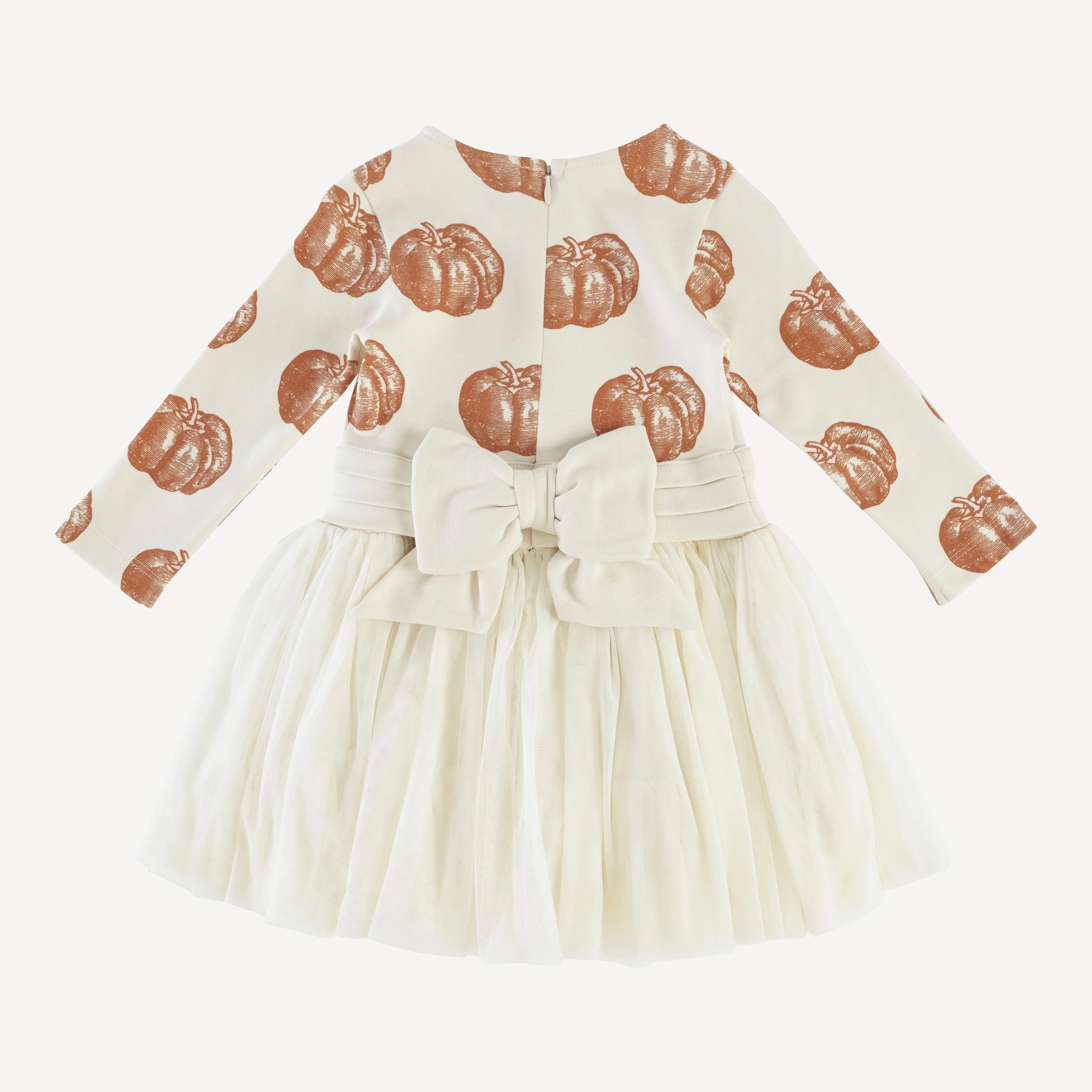 long sleeve classic tulle ballet dress | harvest pumpkin | organic cotton interlock