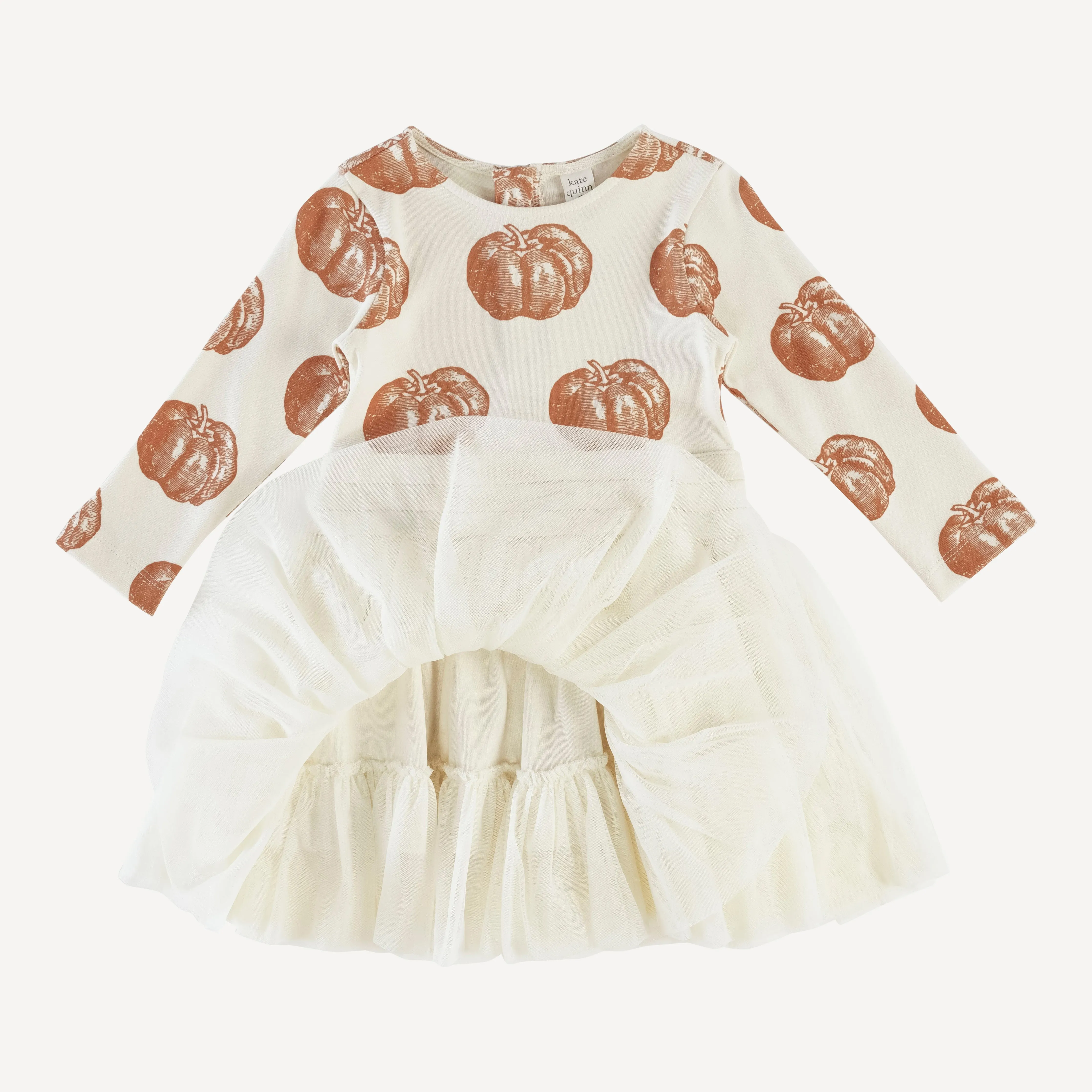 long sleeve classic tulle ballet dress | harvest pumpkin | organic cotton interlock