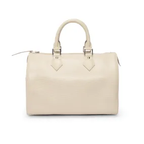 Louis Vuitton White Epi Leather Speedy 30