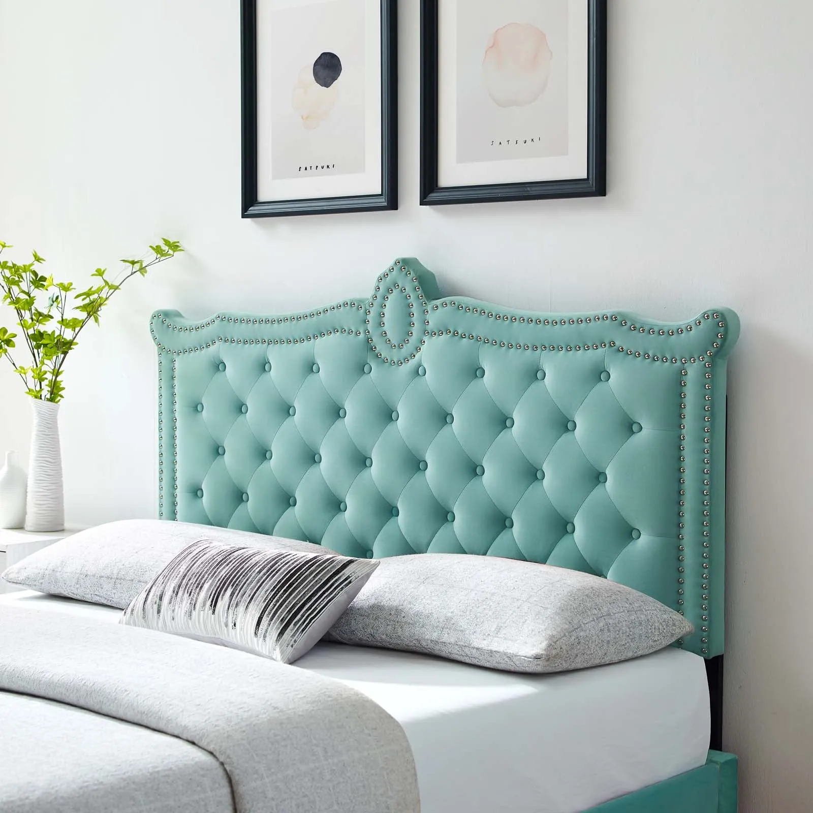 Louisa Tufted Performance Velvet Headboard