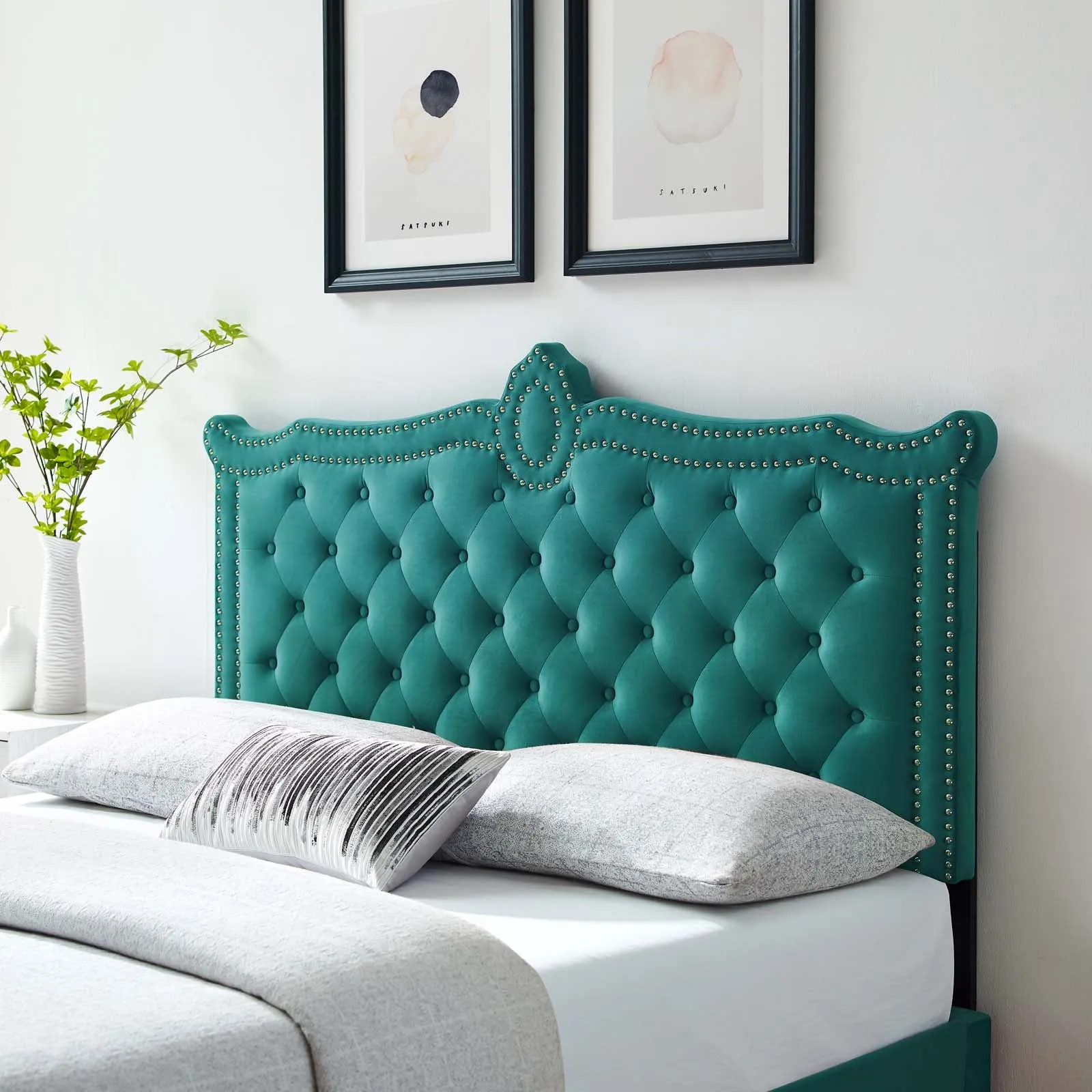 Louisa Tufted Performance Velvet Headboard