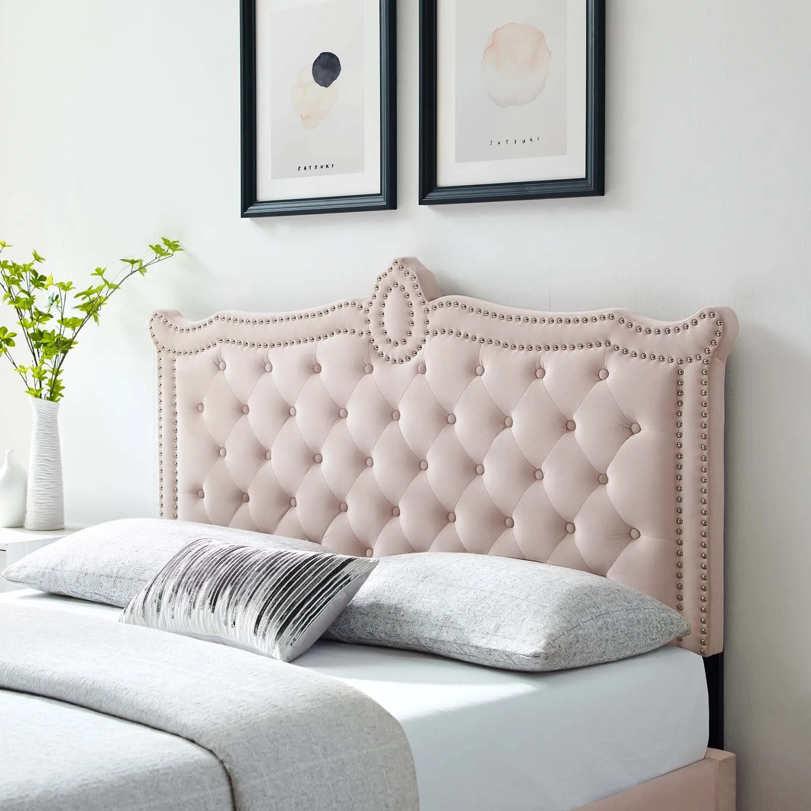 Louisa Tufted Performance Velvet Headboard