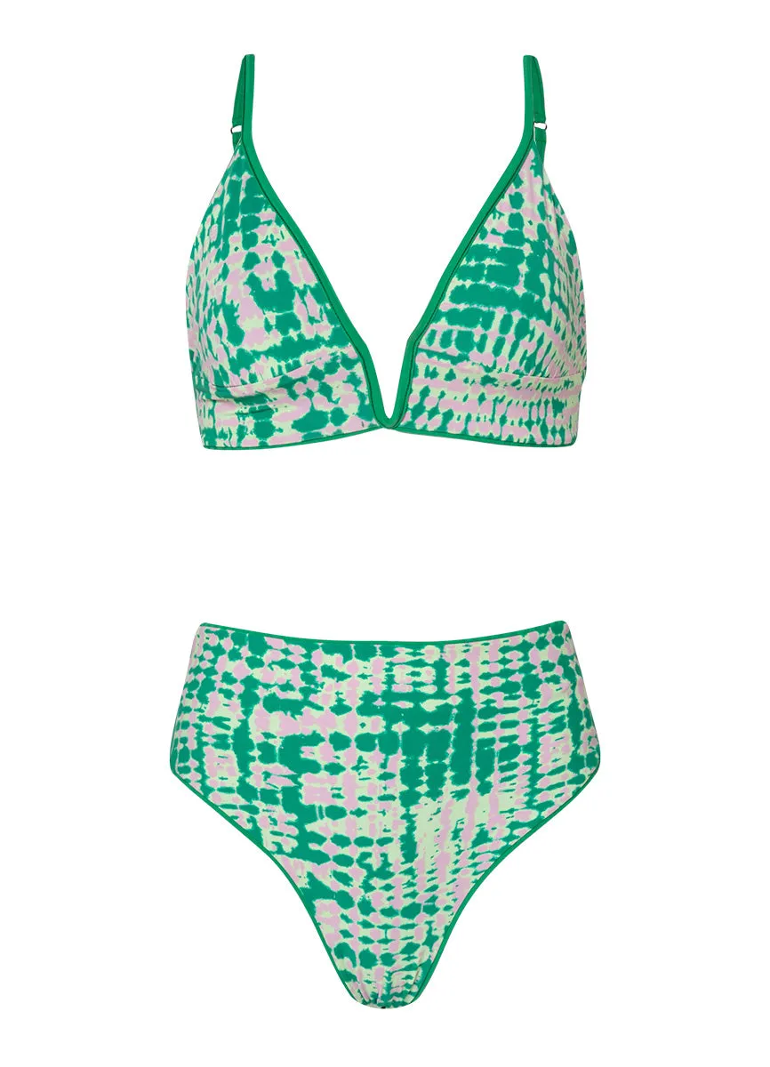 Maaji Enchanting Emerald Parade Long Line Triangle Bikini Top